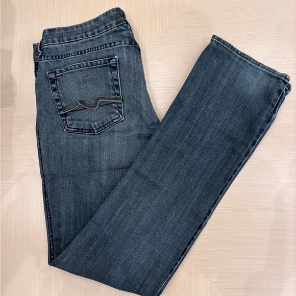 7 For All Mankind Vintage Carol Low Waist Straight Leg Blue Jeans Size 30 - Picture 7 of 9